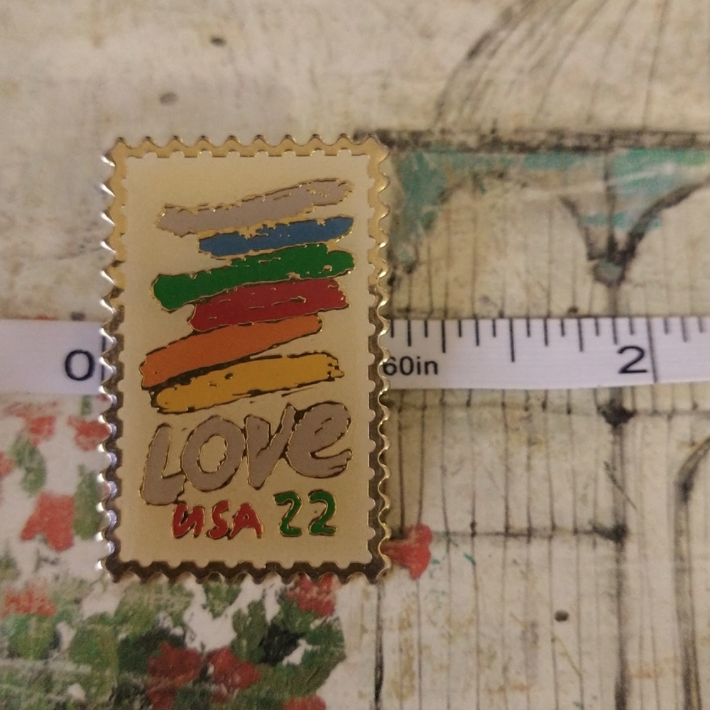 Vintage Love Stamp Pin - Picture 4 of 4